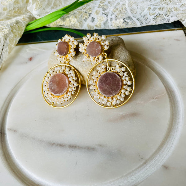 Gemstone Stud Wholesale Druzy Earrings Troy // Druzy Stud Earrings
