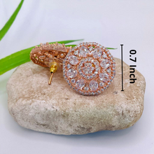 Cherry Blossom Stud Cubic Zirconia American Diamond Earrings