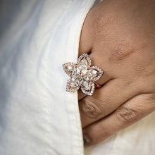 Blossom Cubic Zirconia American Diamond Ring in the hands