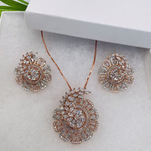 Rose Gold Statement Lily Pendent SET - koohoo.us