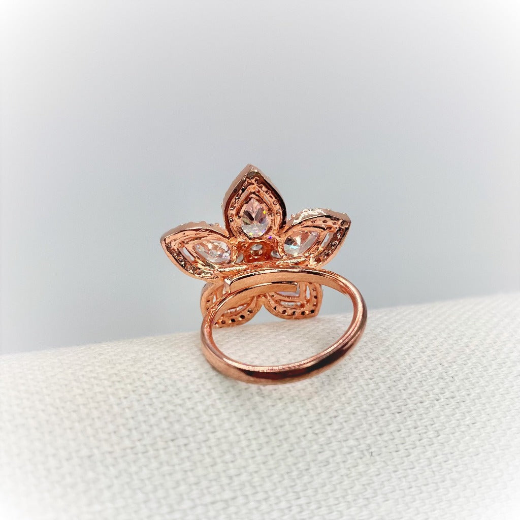 Blossom Cubic Zirconia American Diamond Ring