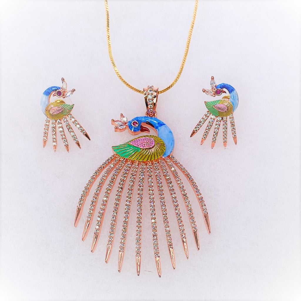 Peacock pendent set