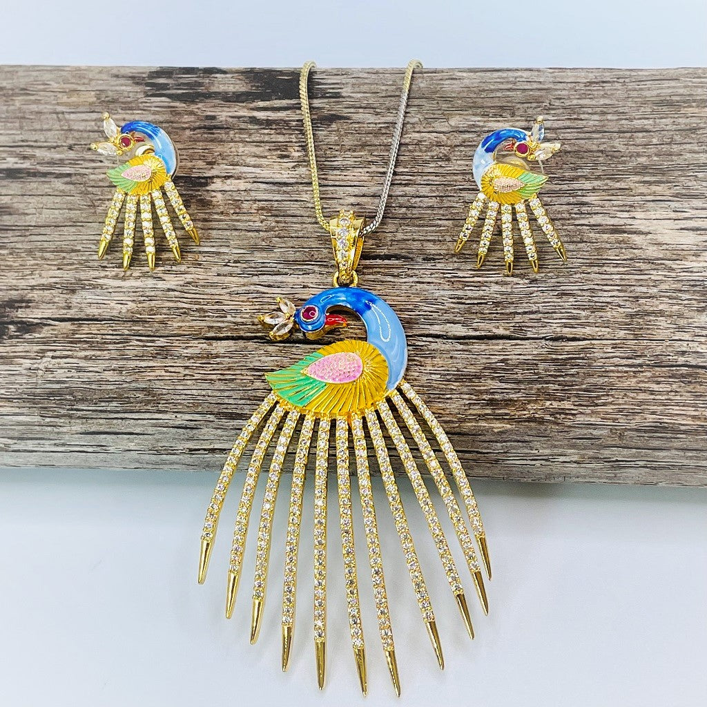 Peacock pendent set