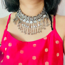 Oxidized Dangle Mirror Necklace