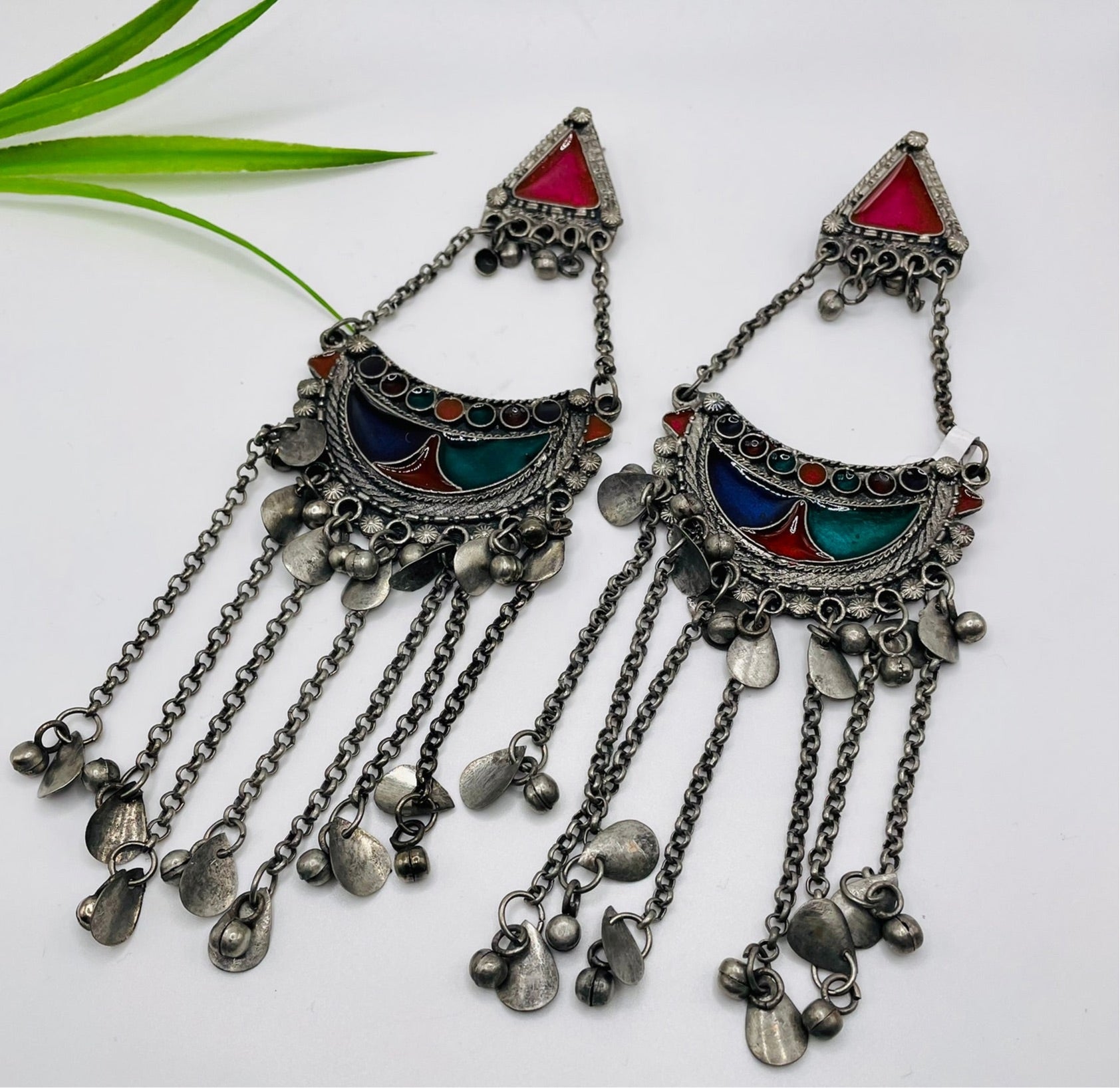 Oxidized Afghani Drop Earrings