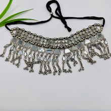Oxidized Dangle Mirror Necklace