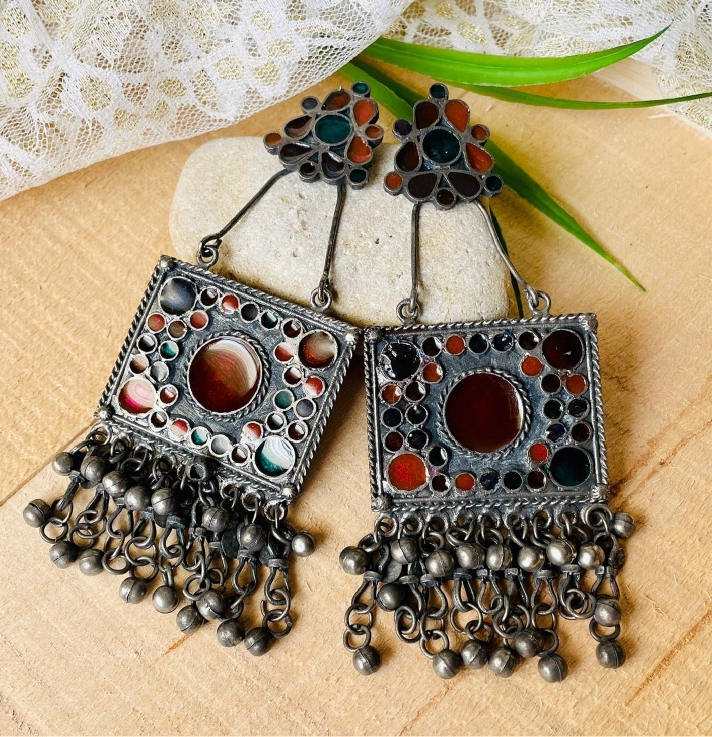 Oxidized Afghani Ghongroo Earrings