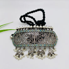 Silver Replica Green Blue Necklace