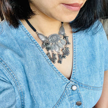 Oxidized Coin Necklace Set