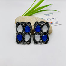 Oxidized Blue Druzy Stone Necklace