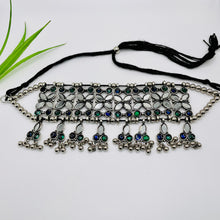 Oxidized Choker Mirror Necklace