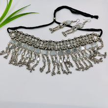 Oxidized Dangle Mirror Necklace