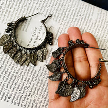 Oxidized Leaf Chanbali Earrings