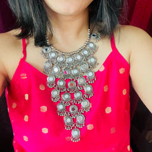 Oxidized Long Mirror Necklace