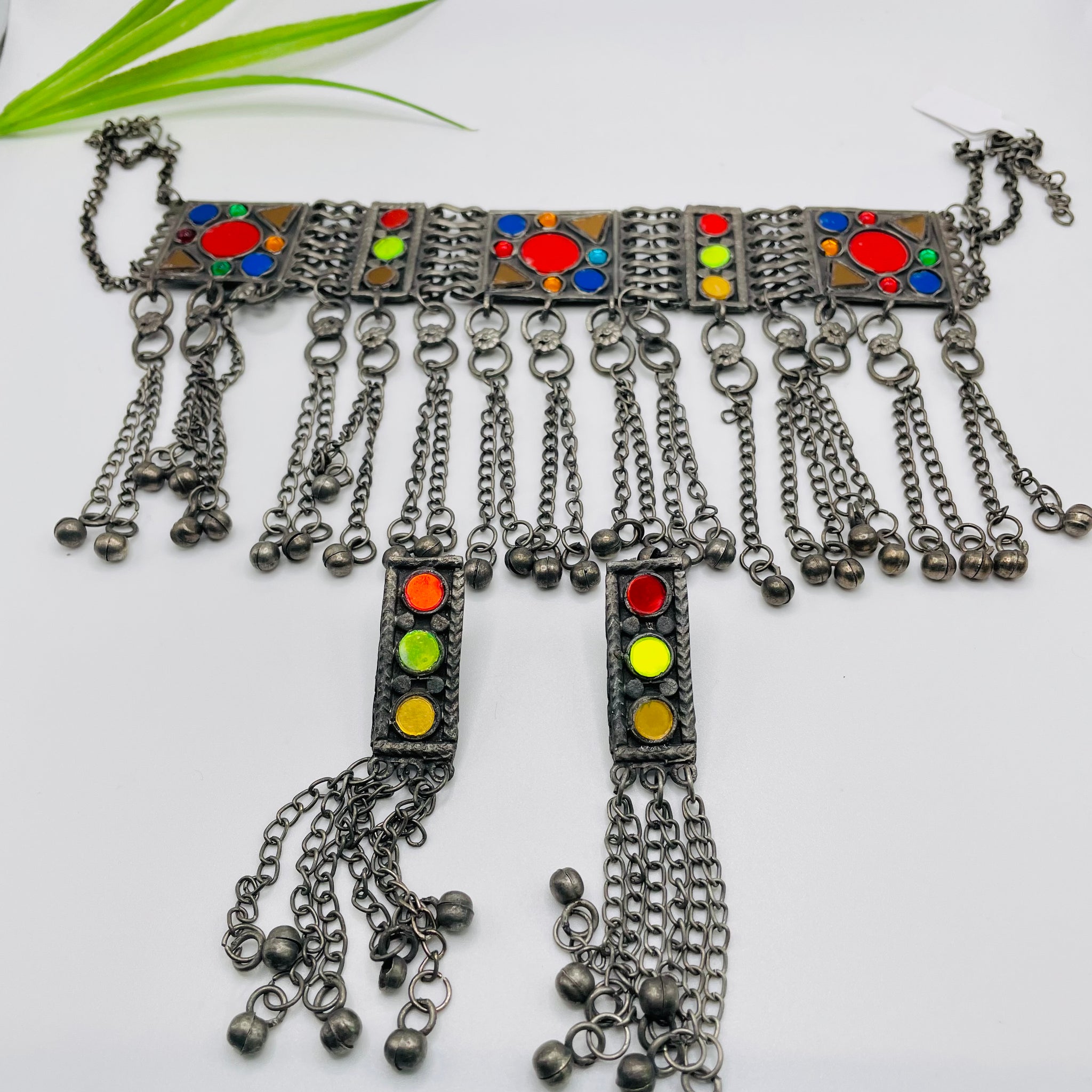 Afghani Choker Drop Necklace Set