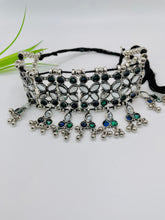 Oxidized Choker Mirror Necklace