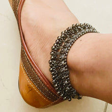 Indian oxidized Anklet displayed