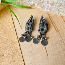 Oxidized Drop Coin Necklace Set