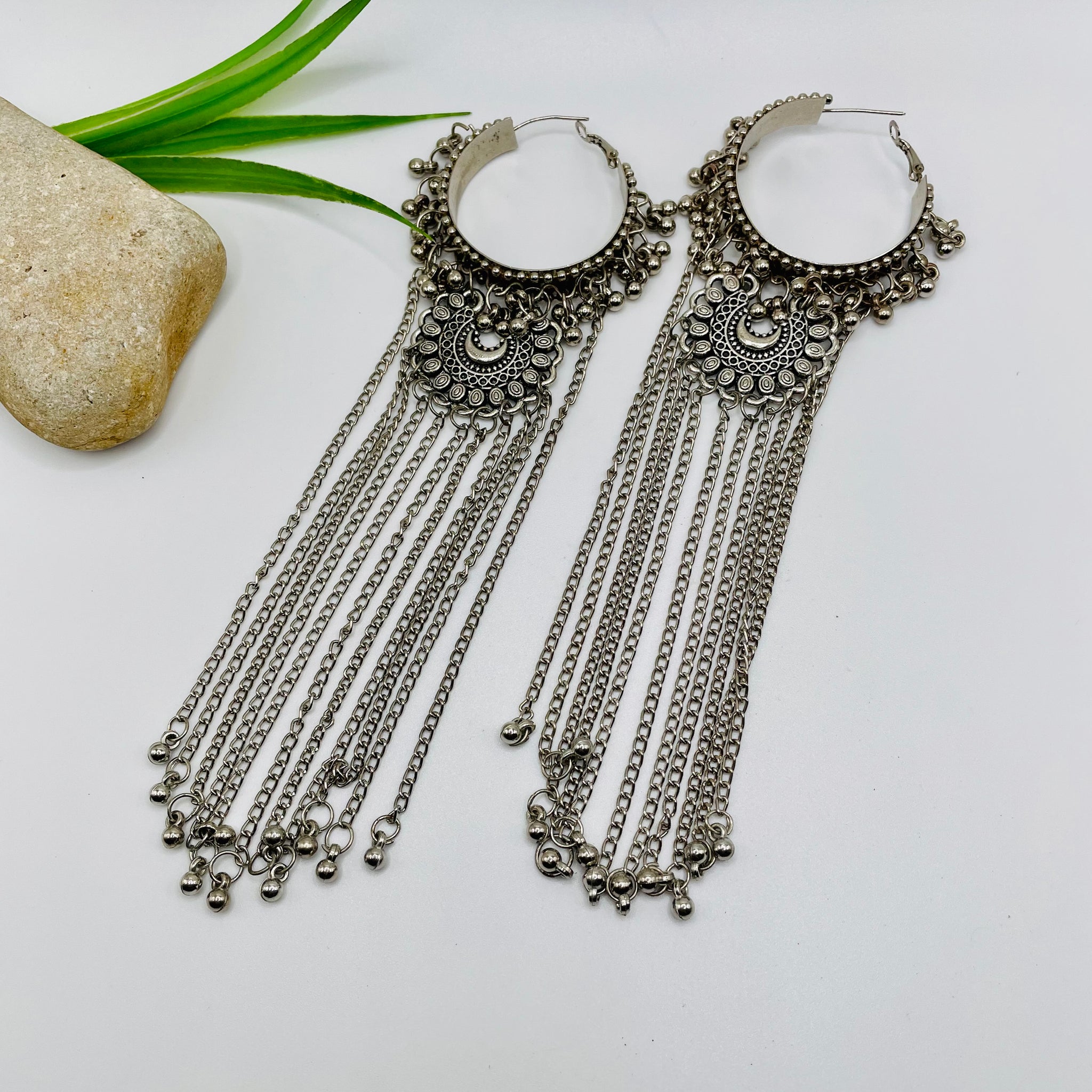 Oxidized Chanbali Earrings