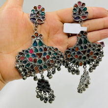 Oxidized Afghani Feather Ghongroo Earrings