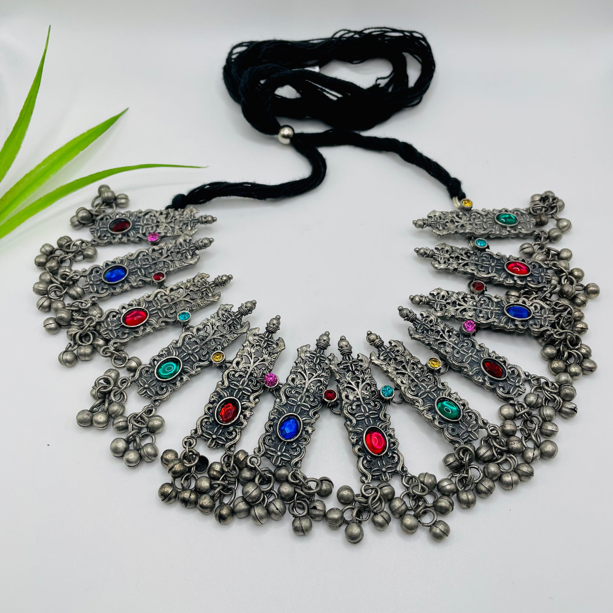Multicolor Indian Afgani Oxidized Necklace
