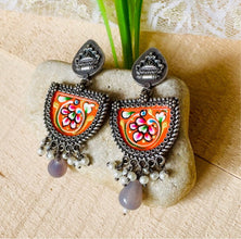 Silver Replica hand painted Earrings