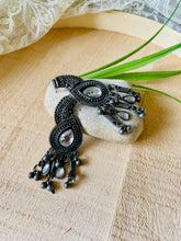 Oxidized Choker White Stone Necklace